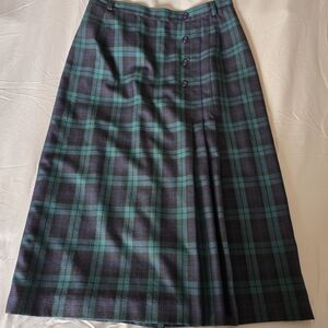 Black Watch Plaid A-line Skirt